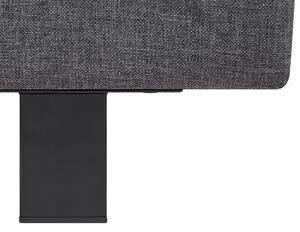 Dubbelsäng Lamellbas Sängram Grå Polyester Tyg 160 x 200 cm Klädd Modern Design Beliani