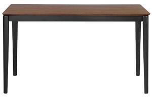 Matbord Mörk Trä med Svart Metallben 135 x 80 cm Rektangulär Traditionell Stil Beliani