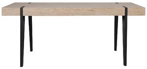 Matbord Ljust trä Svart Metallben 180 x 90 cm Rektangulär Industriell stil Beliani