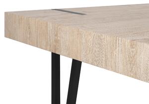 Matbord Ljust trä Svart Metallben 150 x 90 cm Rektangulär Industriell stil Beliani