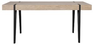 Matbord Ljust trä Svart Metallben 150 x 90 cm Rektangulär Industriell stil Beliani