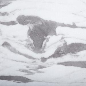 Matbord Marmor Effekt Svarta Ben Rund 110 cm MDF Bordsskiva Metallben Beliani