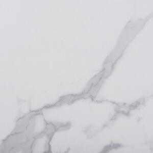 Matbord Vit Marmor Effekt Topp Svarta Metallben Rund 120 cm Modern Glamour Stil Beliani