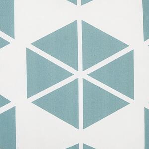 Set med 2 trädgårdskuddar Vit och Blå Polyester Fyrkantig 45 x 45 cm Triangel Geometriskt Mönster Beliani