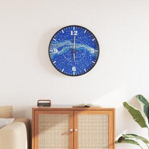 Väggklocka självlysande klockslag och visare blå Ø30 cm