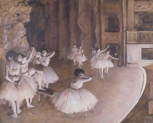 Edgar Degas - Konsttryck Ballet Rehearsal on the Stage, 1874, (40 x 30 cm)