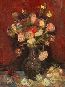 Konsttryck Vase with Cinese Asters & Gladioli (Vintage Flowers) - Vincent van Gogh, (30 x 40 cm)