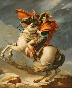 David, Jacques Louis (1748-1825) - Konsttryck Napoleon Crossing the Alps on 20th May 1800, (35 x 40 cm)