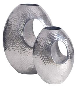 Vas Wohnling Set om 2 Aluminium Hamrad look, modern loftstil Silver - Silver