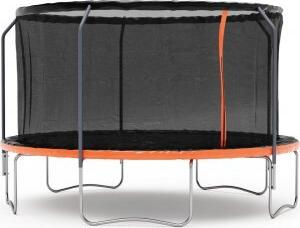 Studsmatta med säkerhetsnät svart/orange + Utomhusspel