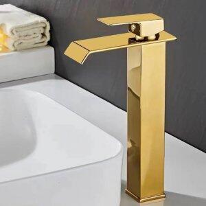Tvättställsblandare Orchid Hög pip - Guld
