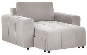 Schäslong Ljusgrå Tyg Klädsel Armstöd Kudde Ryggstöd Modern Design Symmetriskt Vardagsrum Beliani