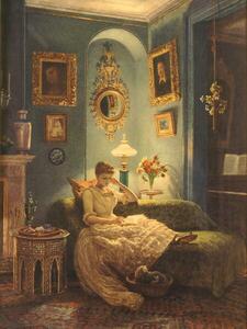 Bildreproduktion An Evening at Home, Edward Poynter