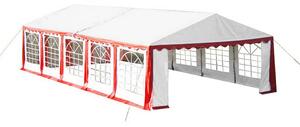 Partytält tak + sidpaneler 10x5m röd vit - Röd