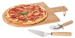 Excellent Houseware Pizzaset 3 delar 43x30 cm bambu