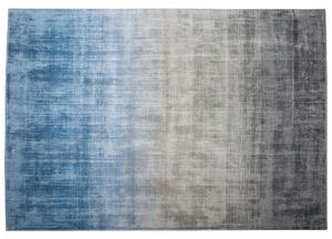 Matta Grå med Blå 160 x 230 cm Ombre Effekt Viskos Modern Vardagsrum Beliani
