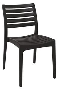 Stol Ares, sh.45 cm, stapelbar, svart