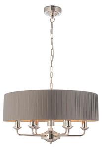 Endon 94397 - Ljuskrona på kedja HIGHCLERE 6xE14/40W/230V grå/skinande krom
