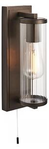 Endon 94077 - Vägglampa för badrum TAYLOR 1xE27/10W/230V IP44 brun