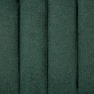 Fåtölj Smaragdgrön Sammet Polyester Tuftad Träben Armlös Retro Beliani