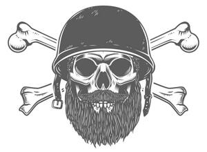 Illustration Illustration of bearded soldier skull with, ioanmasay