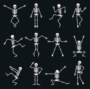 Illustration Funny dancing skeleton set, vectortatu