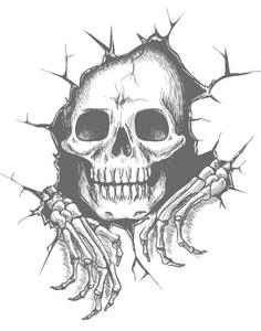 Illustration Skull with hands, vectortatu