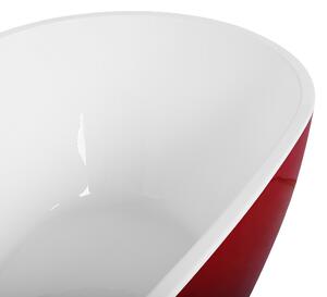 Fristående Badkar Röd Sanitär Akryl Enkel 173 x 82 cm Oval Modern Design Beliani