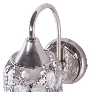 Blommönster Vägglampa Silver Metall Lampa Romantisk Glam Stil Beliani