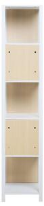 Bokfodral Vit med ljust trä 165 x 35 cm 5-våningshylla Modern Minimalistisk Beliani