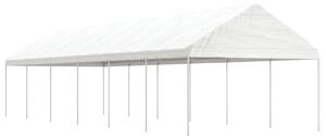 Paviljong med tak vit 13,38x4,08x3,22 m polyeten