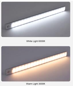 Svart LED-list med rörelsesensor, magnetisk, kallvit, 20cm