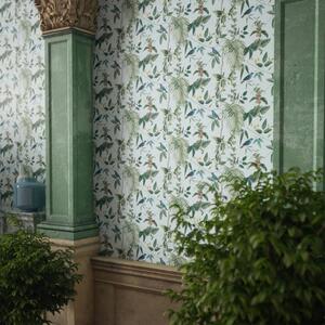 DUTCH WALLCOVERINGS Tapet Exotic Garden blå och grön