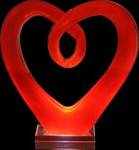 Rba Hjärta Röd 12,5Cm Konstglas