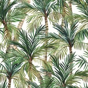 DUTCH WALLCOVERINGS Tapet Palm Trees grön och vit