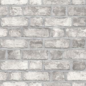 Noordwand Homestyle Tapet Brick Wall grå och benvit