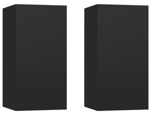 TV-skåp 2 st svart 30,5x30x60 cm konstruerat trä