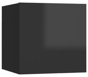 Sängbord svart högglans 30,5x30x30 cm Konstruerat trä