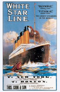 Poster, Affisch Titanic White Star Line