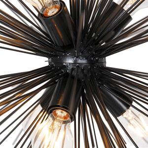 Art Deco hänglampa svart 6-ljus - Broom
