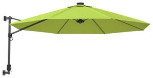 Väggmonterat parasoll äpplegrön 290 cm