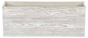 Kruka Vit Trä med fiberlera 54 x 21 cm Utomhus Väderbeständig Beliani