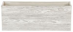 Kruka Vit Trä med fiberlera 42 x 15 cm Utomhus Väderbeständig Beliani