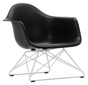 Vitra - Eames Plastic Armchair LAR - 12 Deep Black - White Base - Fåtöljer - Charles & Ray Eames - Svart - Metall/Plast