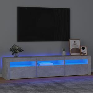 Tv-bänk med LED-belysning betonggrå 180x35x40 cm