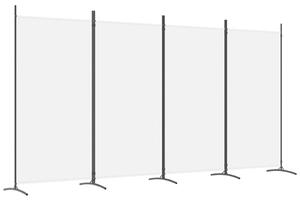 Rumsavdelare 4 paneler vit 346x180 cm tyg