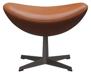Fritz Hansen - 3127 Ägget Fotpall, Grace Walnut Leather Warm graphite - Fotpallar - Arne Jacobsen - Grå - Läder/Metall/Syntetiskt