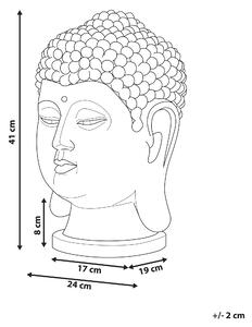 Dekorativ statyett Silver Keramik Buddha-huvud Prydnad Glamourstil Dekor hemtillbehör Beliani