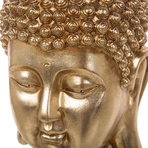 Dekorativ statyett Guld Keramik Buddha-huvud Prydnad Glamourstil Dekor hemtillbehör Beliani