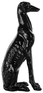 Skulptur Svart Blank finish 80 cm Greyhound Hund Accent Figur Dekorativ Beliani